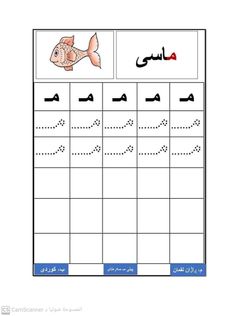 the arabic alphabet worksheet with fish and letter s on it's side