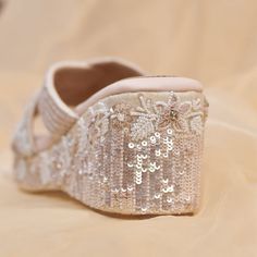 Sneakers Wedding, Bridal Wedges, Peach Shoes, Quirky Shoes, Wedding Shoes For Bride, Bridal Sneakers, Shoes For Bride, Embroidered Heels