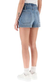 Stella McCartney shorts crafted in Vintage Mid Blue wash stretch cotton denim with contrasting stitching. High-rise elastic waist with loops and self-tie denim belt. Side welt pockets and rear patch pockets. The model is 177 cm tall and wears a size 26. Size Info JEANS Color Detail Light blue Made In Italia Material 98% CO*** 2% EA Season One spring Season Two summer Product clothing Brand Stella McCartney Size And Fit Contrasting Stitching, Denim Belt, Vegan Clothing, Jeans Jumpsuit, Short En Jean, Jeans Color, Chic Woman, Yoga Wear, Welt Pockets