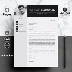 a professional resume template with black and white colors