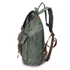 Discover our vintage rucksack, meticulously handcrafted with premium waxed canvas and crazy horse leather. Designed for durability and style, this backpack will accompany you through all of life's adventures. Key Features: Timeless Materials: Crafted from water-resistant waxed canvas and rugged crazy horse leather, this rucksack offers both vintage charm and practical benefits. The leather develops a unique patina over time, enhancing its character. Adventure-Ready Design: Ideal for hiking, comm Vintage Backpack With Large Capacity For Adventure, Large Capacity Waxed Canvas Backpack, Casual Waxed Canvas Backpack For Outdoor, Casual Waxed Canvas Backpack For Outdoor Activities, Rugged Canvas Backpack For Outdoor, Practical Waxed Canvas Travel Backpack, Practical Waxed Canvas Backpack For Travel, Large Capacity Canvas Backpack For Adventure, Vintage Outdoor Backpack With Leather Patch