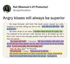 an email message with the caption'angry kisses will always be superiorer '