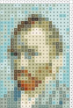 a cross stitch pattern with the face of a woman's head in different colors