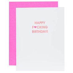 Our "Happy Fucking Birthday Heart" card is letterpress printed on a vintage printing press. Paper: Bright White, Tree-Free 100% Cotton Paper Ink:  Neon Orange and Neon Pink Envelope: Neon Pink Size: 4.25" x 5.5" Folded card, blank inside Sealed in a cello sleeve Good Adjectives, Birthday Heart, Letterpress Greeting Cards, Heart Card, Cocktail Kits, Pink Envelopes, Mini Journal, Letterpress Cards, Printing Press