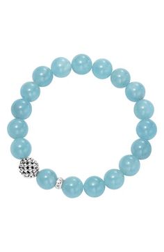 Lagos Bead Stretch Bracelet available at #Nordstrom Precious Beads, Beaded Stretch Bracelet, Sterling Silver Bead, Stretch Bracelet, Stretch Bracelets, Silver Beads, Live Lokai Bracelet, Dollhouse Miniatures, Semi Precious