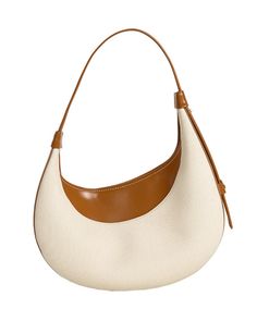 Mezzaluna Small Bag Versatile Beige Baguette Bag With Single Strap, Versatile Hobo Bag With Top Handle, Versatile Beige Baguette Bag With Shoulder Strap, Versatile Baguette Bag With Single Shoulder Strap For Errands, Chic Beige Shoulder Bag With Round Handle, Trendy Shoulder Bag With Round Handle For Errands, Shoulder Bag With Detachable Strap And Round Handle, Chic Shoulder Bag With Single Strap For Errands, Daily Use Hobo Bag With Top Handle