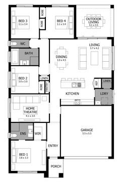 the floor plan for a two story house with 3 bedroom and 2 bathroom areas,