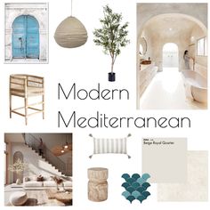 modern mediterranean interior design mood board