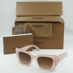 Fully Discounted. Buy Now Only , No Offers Accepted Retail $ 3 8 0 Brand New // Authentic Model: Be4344 387413 Sunglasses Frame Color: Pink Lens Color: Brown Gradient Material: Acetate Size: 51 - 20 - 140 For: Women Style: Butterfly Polarized: No Made In: Italy Rx-Able: Yes 100% Uv Protection Original Burberry Retail Packaging Included: Case, Cloth (See Pics) Shipping From Nyc Every Business Day Follow Our Store Showroom For More Amazing Deals Pink Burberry Sunglasses, Foldable Sunglasses, Eye Glasses Case, Polarized Aviator Sunglasses, Authentic Models, Grey Sunglasses, Burberry Sunglasses, Sunglasses Frame, Burberry Accessories