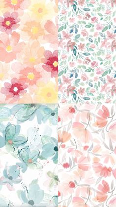 two floral wallpapers with different colors