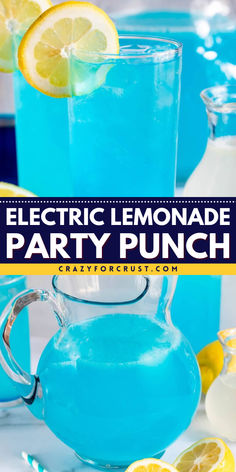 Electric Lemonade Party Punch is a fun and easy cocktail recipe for any summer gathering; it will remind you of sitting at the pool at a fancy resort with every sip! I love making party punch recipes with vodka and this one is my new favorite version. Punch Recipes With Vodka, Electric Lemonade Recipe, Lemonade Party Punch, Summer Party Punch, Recipes With Vodka, Party Punch Alcohol, Party Punch Recipe, Easy Party Punch, Electric Lemonade