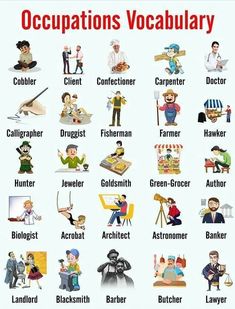 there are many different types of words on this poster that describe what they are doing