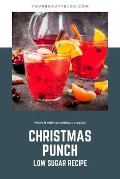 christmas punch recipe with orange slices and cranberries