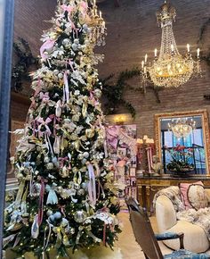 a decorated christmas tree in a living room