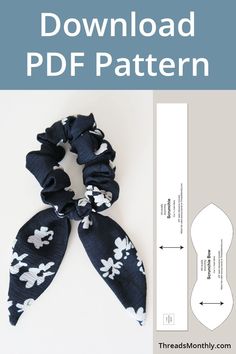 the free pattern for this scrunchy hair tie is easy to make