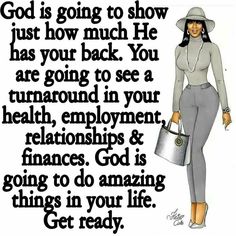 an image of a woman holding a watering can with the words god is going to show just how much he has your back you are going to see