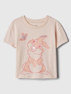 babyGap | Disney Graphic T-Shirt | Gap Factory Graphic Tee With Character Print And Short Sleeves, Pink Disney Short Sleeve T-shirt, Disney Short Sleeve Top With Graphic Print, Disney Graphic Print Short Sleeve Top, Disney Graphic Print Pink Top, Pink Disney Graphic Print Top, Disney Character Print T-shirt For Spring, Spring Disney Style Short Sleeve Tops, Disney Crew Neck Tops For Spring