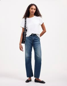 The Curvy Darted Barrel-Leg Jean in Irmo Wash | Madewell Madewell Outfits, Pre Fall Fashion, Barrel Jeans, Curvy Jeans, Madewell Jeans, Madewell Denim, Relaxed Fit Jeans, Wide Leg Denim, Cropped Jeans