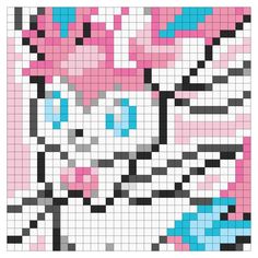 a cross stitch pattern with pink and blue flowers