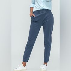 Jogger Type Pant With Stretch Fabric. Relaxed Fit And High Rise Waist. Naturally Wrinkle Resistant Color Is Slate Blue. Size Women’s 14 Comfortable Work Clothes, Drape Pants, T Bag, Women's Ministry, Womens Ministry, Boyfriend Shirt, Work Outfits Women, Blue Pants, Slate Blue