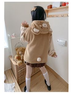 Cute Original Animal Rabbit Bunny Bear Puppy Cat Plush Coat Jacket sold by sugarplum on Storenvy Cute Beige Long Sleeve Outerwear, Cute Long Sleeve Beige Outerwear, Cute Long Sleeve Winter Outerwear, Hooded Cartoon Print Outerwear For Fall, Cute Brown Winter Outerwear, Fall Cartoon Print Long Sleeve Outerwear, Cute Cartoon Print Long Sleeve Outerwear, Winter Hooded Outerwear With Cartoon Print, Harajuku Style Long Sleeve Winter Outerwear