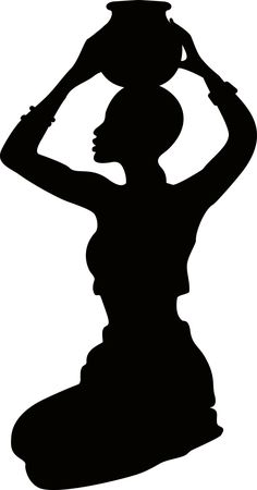 the silhouette of a woman with a hat on her head