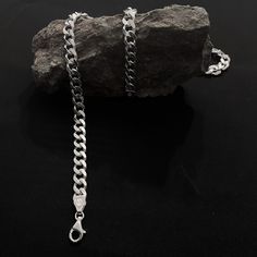 Title: Solid Silver Cuban Link Curb Chain Necklace Mens Jewelry Birthday Gift 925 Solid Sterling Silver, Anniversary Gift, Heavy Gourmet Chain All of our chains are %100 handmade. And their material is sterling silver. - Material: 925 Sterling Silver Chain Width: 0.28 Inches / 7.25mm - Total Weight: 18 Inches: 65 Grams 20 Inches: 70 Grams 22 Inches: 75 Grams 24 Inches: 80 Grams - Adjustable Length Options: 18, 20, 22, and 24 Inches. If you want any other size of the product, you can contact me! Silver Cuban Link Chain, Silver Cuban Chain, Greek Mythology Jewelry, Medal Jewelry, Christian Accessories, Necklace Mens, Curb Chain Necklace, Silver Anniversary, Mens Chain Necklace