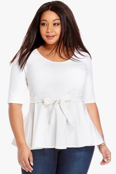 Plus Size Darla Bow Peplum Top | Fashion To Figure Afro Styles, Plus Size Peplum, Radical Acceptance, Afro Style, Community Boards, Plus Size Boutique, Houndstooth Dress, Pretty Clothes