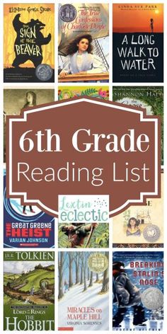 the 6th grade reading list is filled with books for children to read and listen about