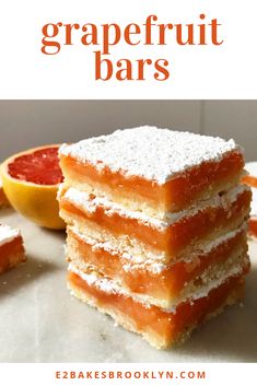 grapefruit bars stacked on top of each other with the words grapefruit bars in