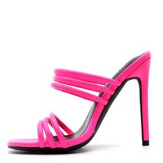 This Hot Pink/Neon Tone Shoe Is Perfect For Your Spring/Summer Collection. The Heel Measures Approximately 3.5 Inches. It’s Is Also Available In Orange, Yellow And Green. Pink Heels For Summer Vacation, Vibrant Open Toe Summer Heels, Pink Summer Vacation Heels, Casual Sandals For Spring Night Out, Casual Sandals For Night Out In Spring, Pink Strappy Sandals For Party, Pink Strappy Sandals For Night Out, Trendy Pink Sandals For Night Out, Pink Heels For Spring Vacation