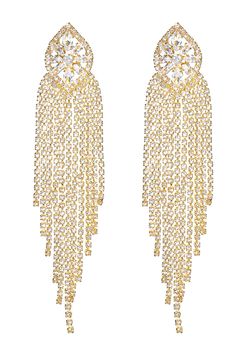 DESIGN FEATURES  Product Type: Dangle Earrings  Material: Rhinestone  Embellishment: Tassel  Style: Fashionable  Weight: 23.3g Gold Rhinestone Tassel Dangle Earrings, Gold Tassel Dangle Earrings With Rhinestones, Gold Crystal Tassel Earrings For Evening, Dangle Tassel Earrings With Rhinestone Fringe, Crystal Tassel Dangle Earrings For Evening, Crystal Dangle Tassel Earrings For Evening, Crystal Tassel Earrings With Rhinestone Fringe, Gold Crystal Earrings With Rhinestone Fringe, Glamorous Gold Tassel Earrings With Rhinestone Fringe