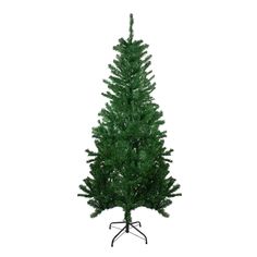 a small christmas tree on a stand with no leaves in front of a white background