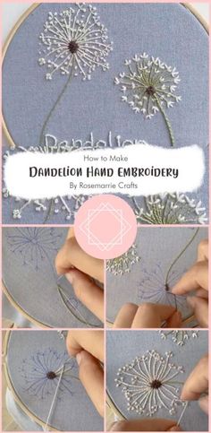 how to make dandelion hand embroidery