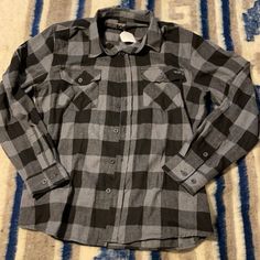 Long Sleeve Button Down Shirt With Two Chest Pockets With Collared Neck Flannel Long Sleeve Tops With Buttons, Flannel Tops With Snap Buttons, Long Sleeve, Long Sleeve Flannel Tops With Snap Buttons, Flannel Top With Snap Buttons And Collared Shape, Collared Flannel Top With Buttons, Black Collared Flannel Shirt With Pockets, Black Winter Flannel Shirt With Button Closure, Black Long Sleeve Flannel Shirt, Black Long Sleeve Flannel Shirt With Button Closure