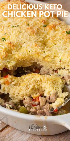 Keto chicken pot pie is the ultimate comfort food meal. With a creamy filling and a low-carb biscuit topping, it’s just like the classic but with a fraction of the carbs. Keto Chicken Pot Pie Casserole, Keto Chicken Pot Pie, Fridge Ideas, Keto Favorites, Keto Casseroles, Keto Thanksgiving, Low Carb Biscuit, Food Keto, Bread Alternatives