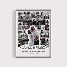 a black and white photo collage with the words william & marshall on it, surrounded by photos