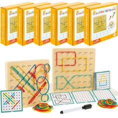 the children's learning set includes an assortment of materials and tools to make their own puzzles