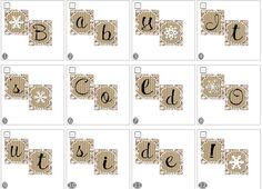 the letters and numbers are arranged in different ways to spell out what is on each letter