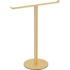 a gold colored metal stand with two bars on the top and one bar at the bottom