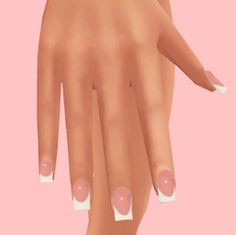 an image of a woman's hand with pink and white nails