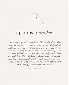 an illustration with the words aquarius i am her