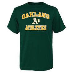 Youth Oakland Athletics Green Heart & Soul T-Shirt Collegiate T-shirt With Team Logo For Sports Events, College Fan Apparel T-shirt With Team Name, Green Team Logo T-shirt Fan Gear, Green T-shirt With Team Logo For Fans, Green Fan Gear T-shirt With Team Logo, Sporty Logo Print T-shirt For Fan Gear, Sporty T-shirt With Logo Print For Fan Gear, Team-colored T-shirt With Team Logo, Green T-shirt With Letter Print For Fans