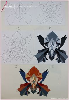 four different types of origami are shown