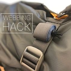 the webbing has been placed on top of a backpack