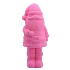 a pink toy with a santa clause on it's face and hands in the shape of a man