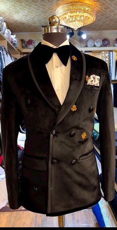 CUSTOM FIT Designer Menswear Tuxedo For Men Colors can be customized as per clients needs as well FABRIC VELVET PATTERN Embroidered CARE DRY CLEAN ONLY ITEMS INCLUDED Blazer,Pants SHOE NOT INCLUDED, ALTHOUGH CAN BE CUSTOMIZED IF THE CLIENT NEEDS (DROP US A MESSAGE IN CASE THERE IS ANY CONFUSION IN THE MEASUREMENTS) Designer Black Tuxedo For Groom, Single Breasted Tuxedo For Wedding, Single-breasted Tuxedo For Wedding, Wedding Tuxedo Single Breasted, Luxury Single-breasted Tuxedo For Groom, Groom's Long Sleeve Tuxedo Set, Groom's Tuxedo Style Double Breasted Suit, Ceremony Tuxedo Blazer With Suit Collar, Custom Fit Tuxedo Blazer For Groom