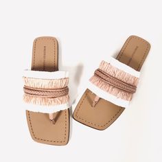 Sigerson Morrison Avis Raffia Thong Sandals In Nude/White Braided Leather Mixes With Two-Tone Fringe For A Breezy, Beachy Look On A Thong Sandal With A Strong, Squared-Off Toe. Msrp $250.00 Size: Us 6b Color: Nude/White Leather And Textile Upper/Leather Lining And Sole Imported Brand New With Box 100% Guaranteed Authentic White Toe Post Sandals For Spring, White Toe Loop Sandals For Summer, White Single Toe Strap Flip Flops For Spring, White Toe Loop Flip Flops For Summer, Chic White Flip Flops For Vacation, White Toe Post Flip Flops For Summer, Chic White Flip Flops For Spring, White Spring Flip Flops, Chic White Synthetic Flip Flops