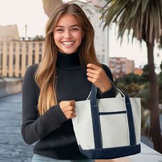 Introducing the Dalix Daily Small Tote Bag—a blend of style, durability, and versatility that's crafted to make your everyday adventures more enjoyable. Made from heavy-duty 24oz cotton canvas, this tote is built to withstand whatever life throws your way. The thick, high-quality canvas offers both strength and comfort, ensuring that this bag is as reliable as it is stylish. Whether you're heading to the beach, a weekend getaway, or just running errands around town, this tote is your go-to compa Outdoor Canvas Tote Bag With Reinforced Handles, Outdoor Cotton Canvas Bag With Zipper Closure, Outdoor Cotton Bag With Reinforced Handles, Navy Canvas Tote Bag For Everyday Use, Navy Canvas Bags For Everyday Use, Navy Canvas Bag For Everyday Use, Cotton Canvas Bag For Outdoor Use, Modern Canvas Bag For Outdoor Use, Modern Canvas Bags For Outdoor