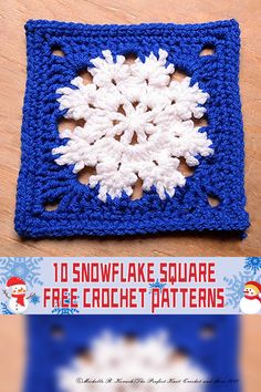 the snowflake square is free crochet pattern